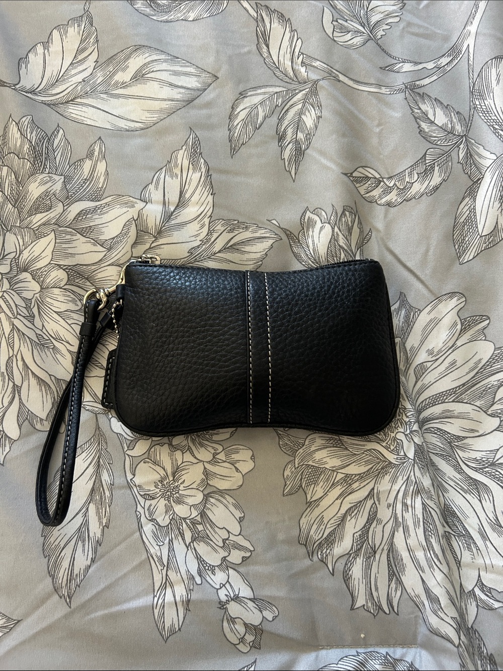 Coach Small Black Leather Wristlet Clutch